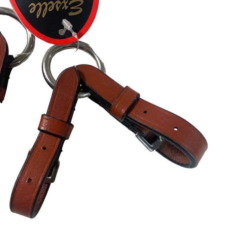 Exselle Elite Medium Brown Ringed Bit Converter - Horse Bit Converter for Equestrians, Horse Tack Accessory, Leather with Stainless Steel Ring and Buckle, Pelham Rounding, Converts to One-Rein Bits - Image 2